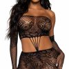 Lingerie * | Leg Avenue Fishnet And Lace Tube Dress Set