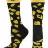 Ncaa Socks * | Best Deal Tck Wichita State Shockers Socks Womens Savage Crew Socks All Schools Black/Yellow