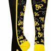 Ncaa Socks * | Budget Madsportsstuff Crazy Socks With Bumble Bees Over The Calf Softball Socks Black/Gold