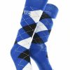 Ncaa Socks * | Promo Tck Kentucky Wildcats Argyle Dress Socks Ncaa Fanwear Crew Length Blue/White/Black