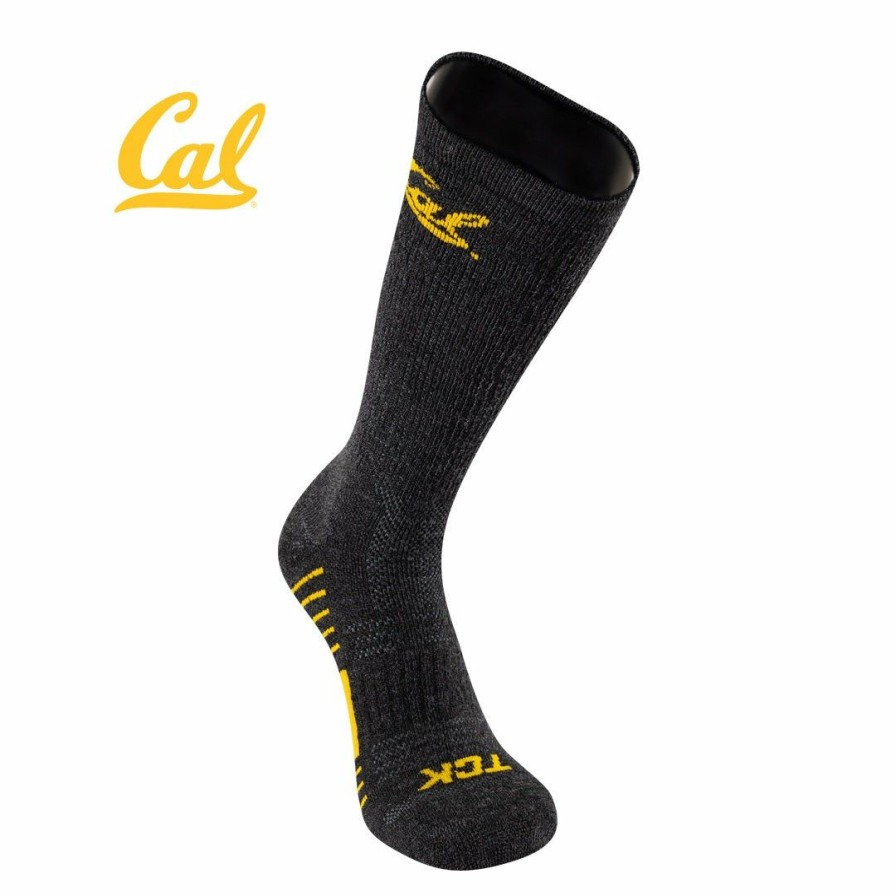 Ncaa Socks * | New Tck University Of California Berkeley Socks Pure Merino Wool Far Trek Charcoal/Gold