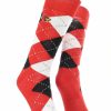 Ncaa Socks * | Wholesale Tck Louisville Cardinals Argyle Dress Socks Ncaa Fanwear Crew Length All Schools Red/Black/White